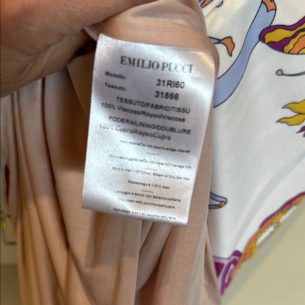 PUCCI Butterfly Print Dress in White and Purple - Picture 5 of 6